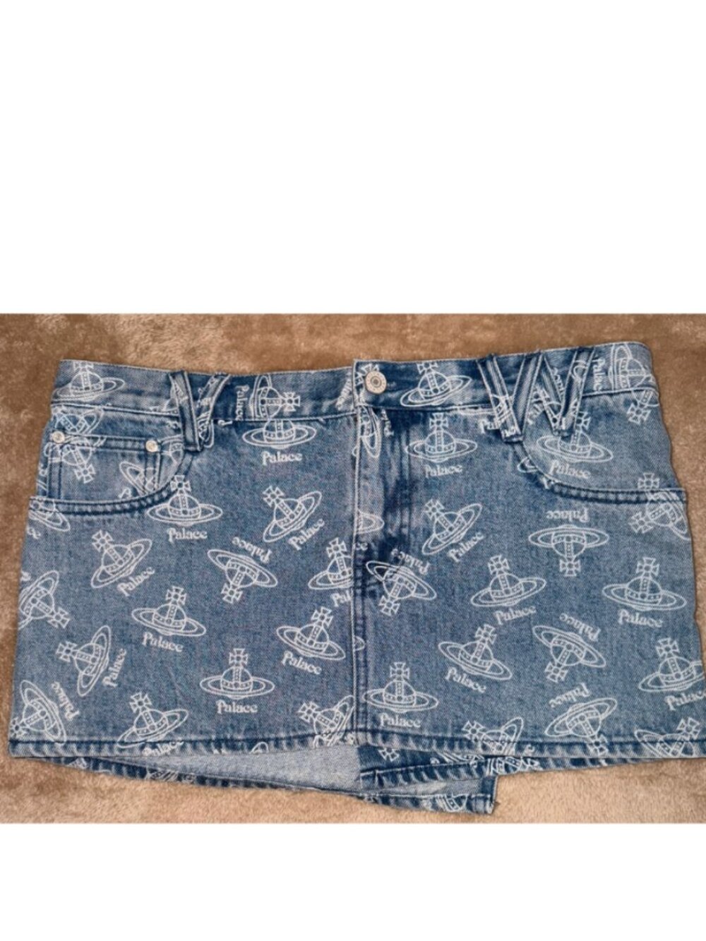 Palace x Vivienne Westwood Denim Skirt Orb Stone Wash, Size S